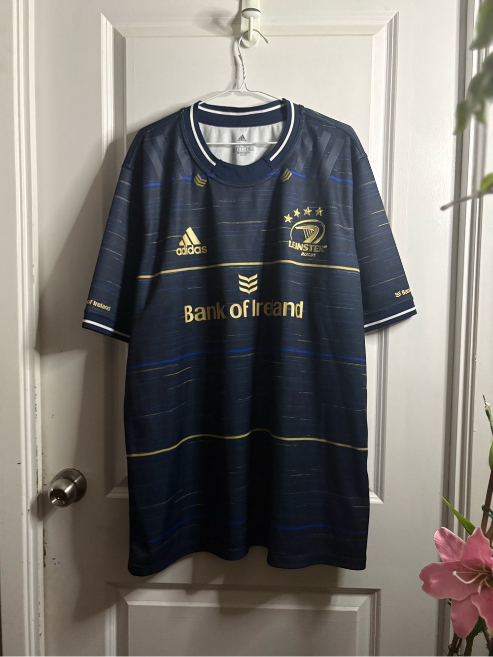 Adidas Leinster Rugby Bank of Ireland Primegreen Jersey Navy Gold Size 2XL